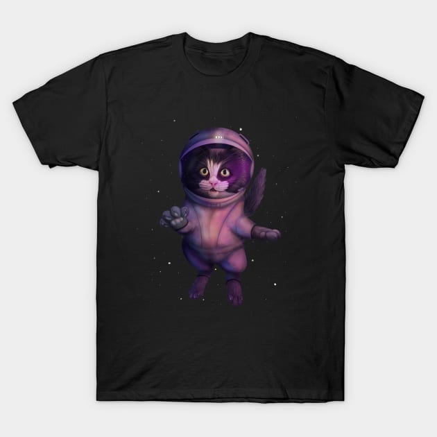 Space cat T-Shirt by Mehu Art